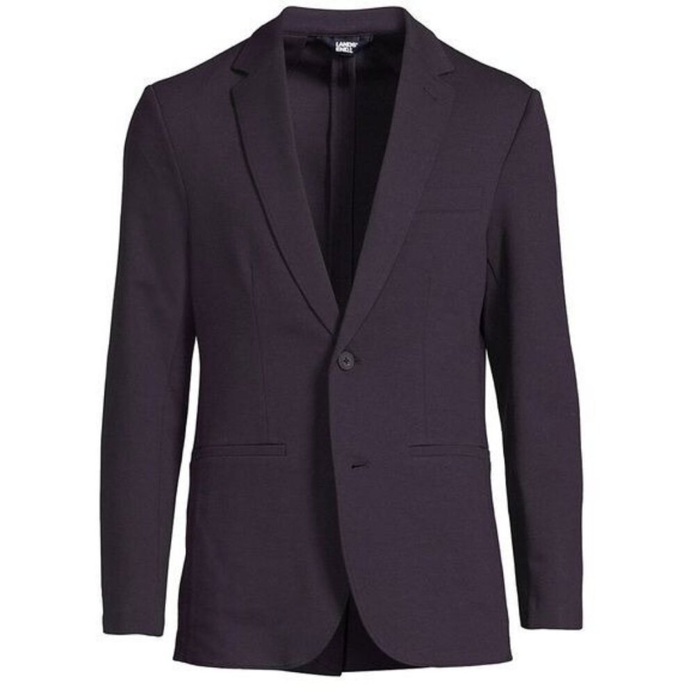NWT Lands End Mens Ponte Knit Sport Blazer Radiant Navy Size L Large - Picture 1 of 12